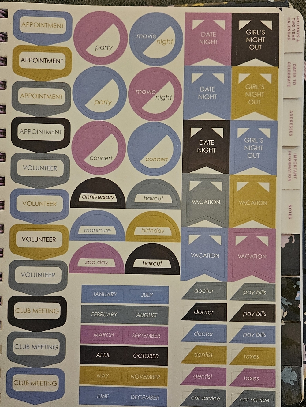 Vera Bradley Floral Spiral Non Dated Planner in Navy & Pastel NWT - Picture 9 of 15